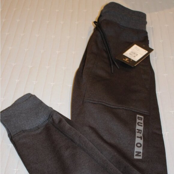 $85! NWT Men's Burton Oak Fleece Pants - True Black Heather - Small - Picture 1 of 3